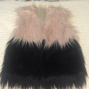 Blush and black vest